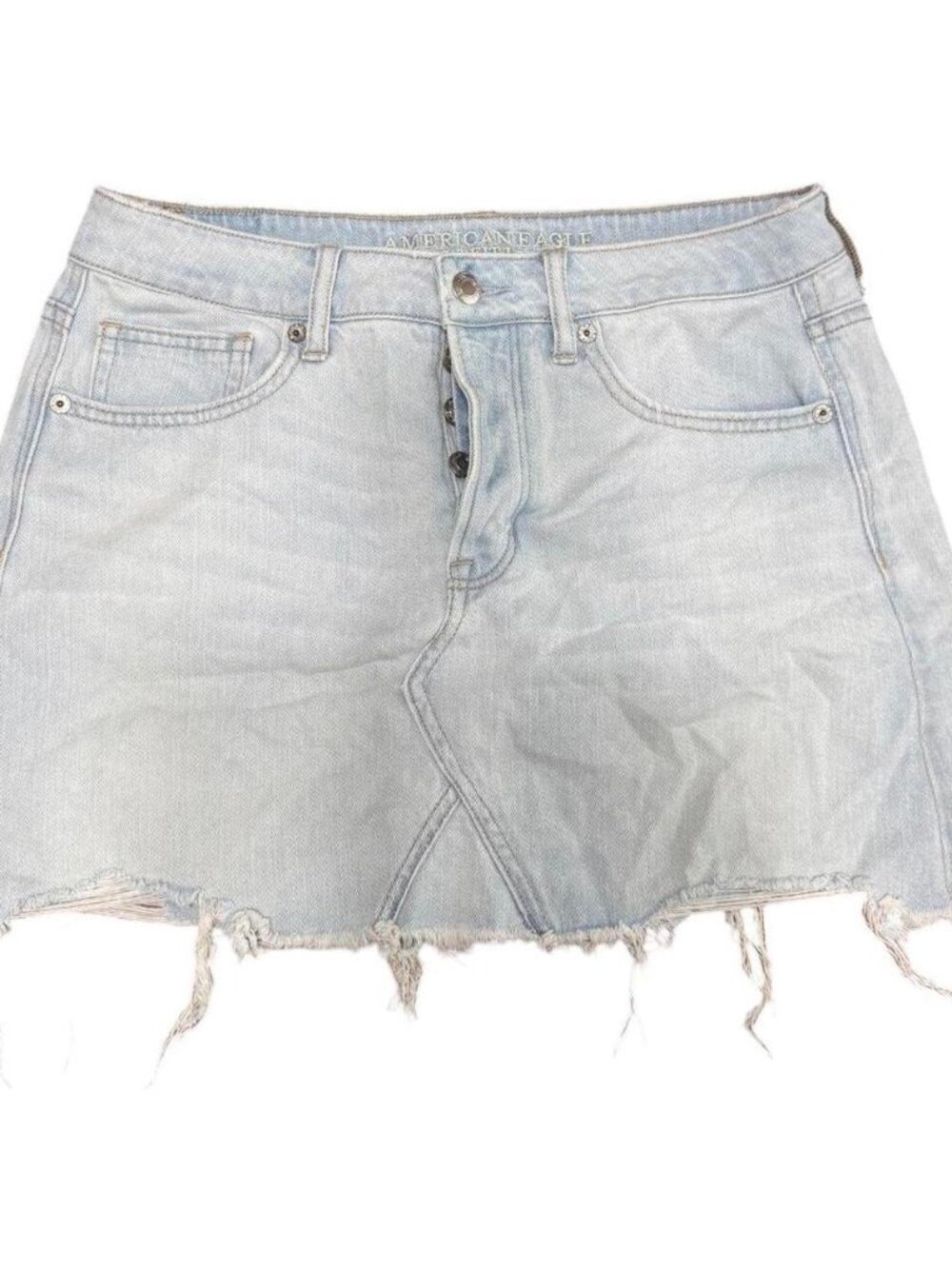 American‎ Eagle Light Blue Denim Mini Skirt Size 8